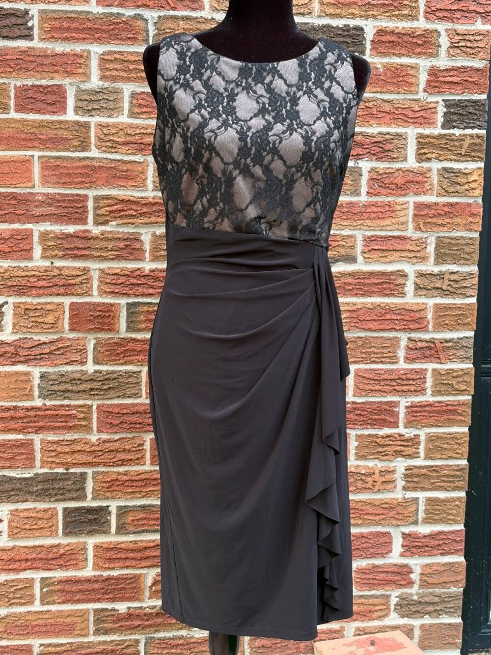 Lauren Ralph Lauren Black Lace Draped Dress – Size 10 - NWOT